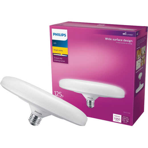 Philips 125W Equivalent Bright White Wide Surface Medium LED Floodlight Light Bulb